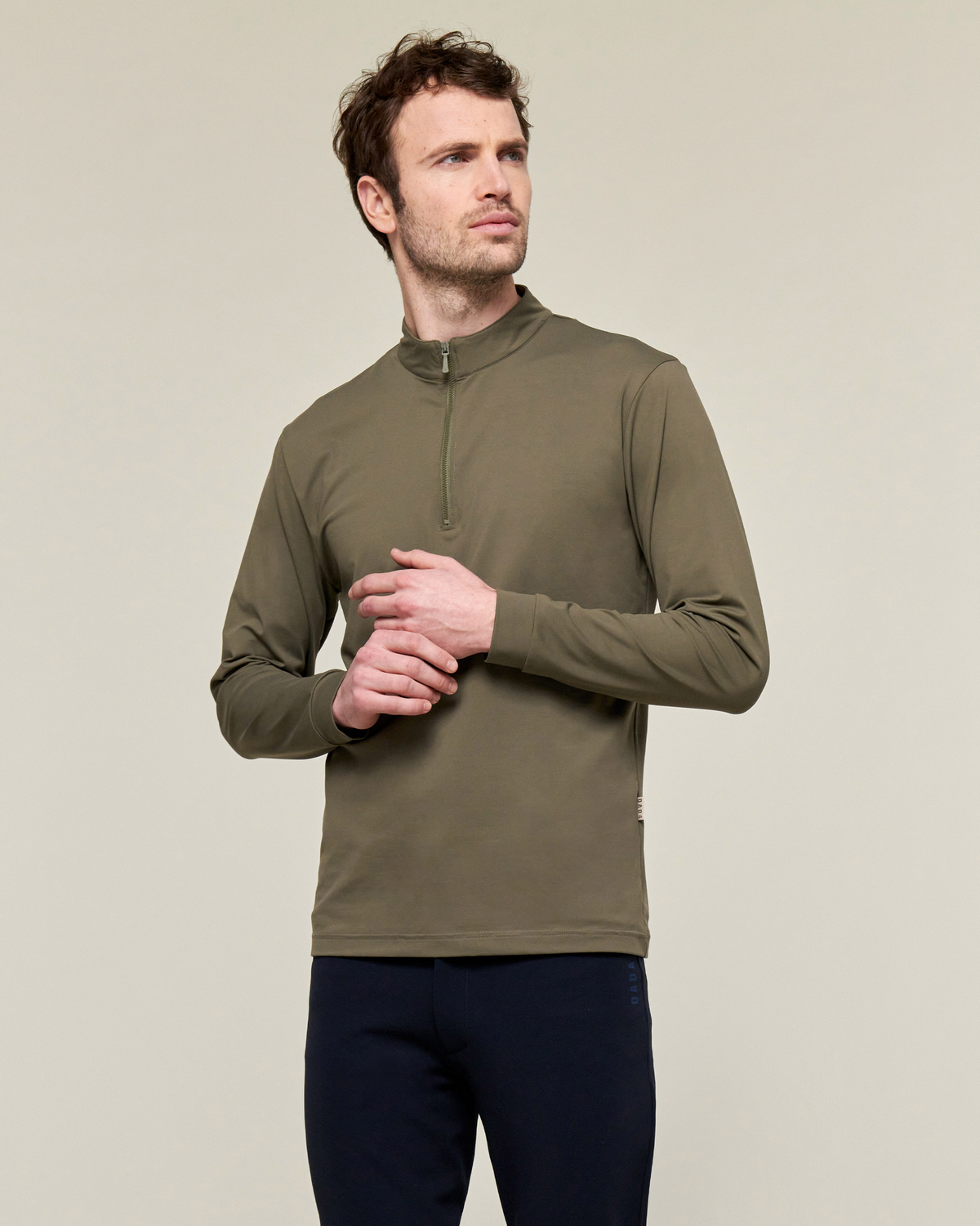 Albe - Technical Long-Sleeve Equestrian Polo Olive
