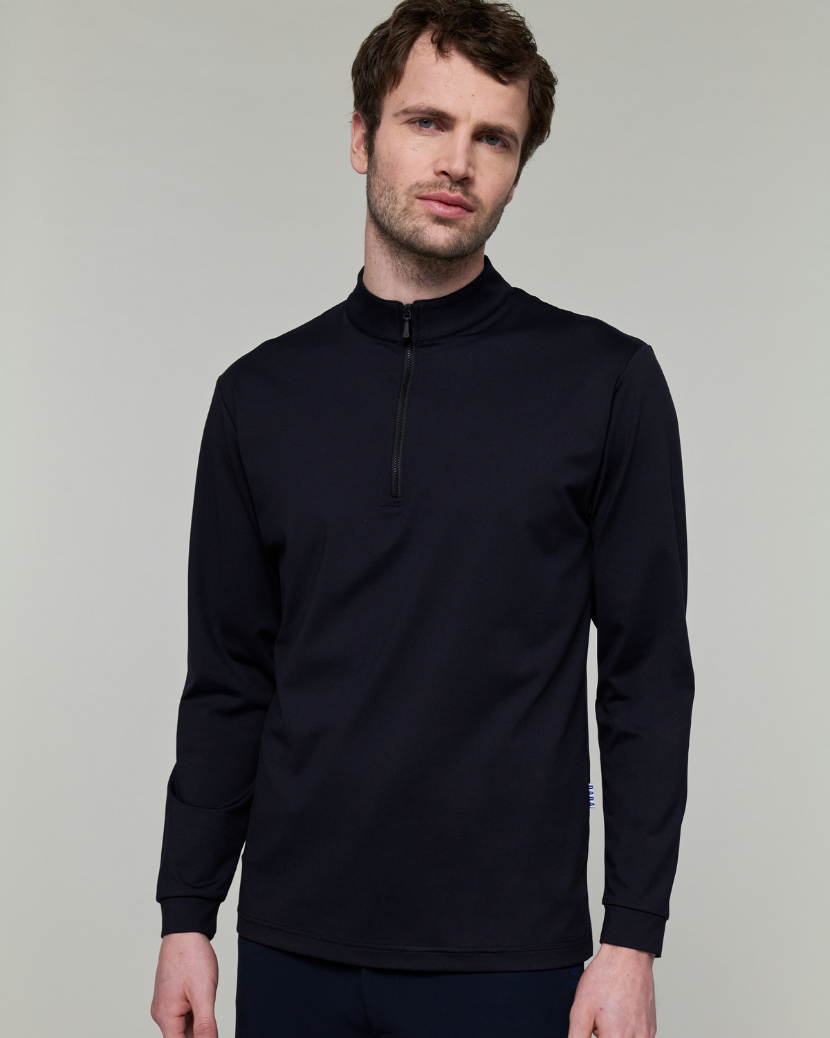Albe - Technical Long-Sleeve Equestrian Polo Shirt Black
