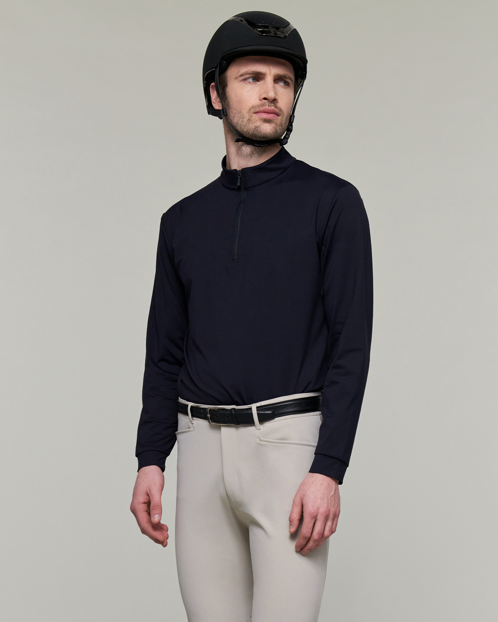 Albe - Technical Long-Sleeve Equestrian Polo Navy