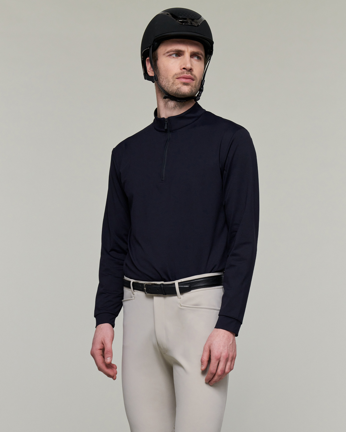 Albe - Technical Long-Sleeve Equestrian Polo Navy