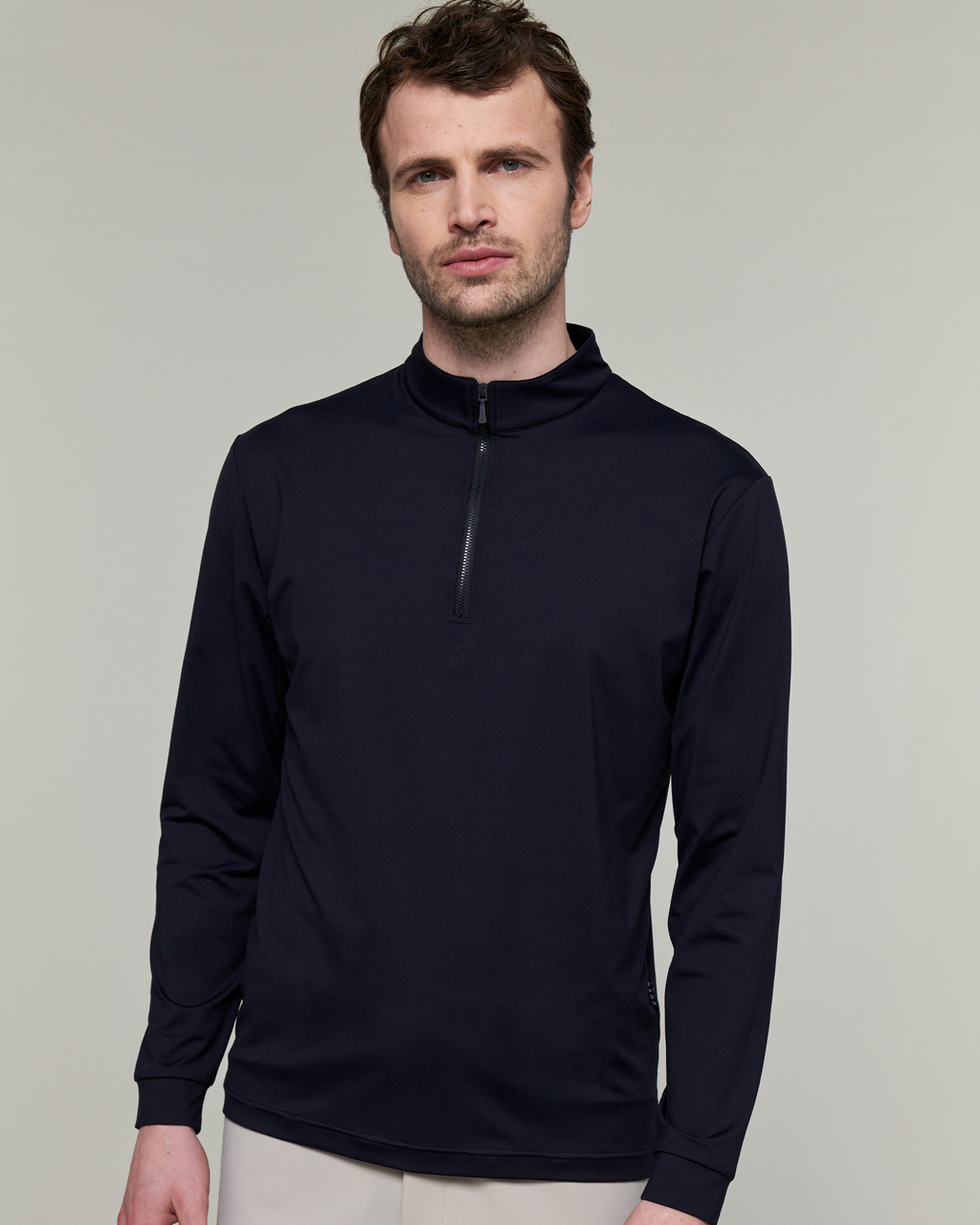 Albe - Technical Long-Sleeve Equestrian Polo Navy