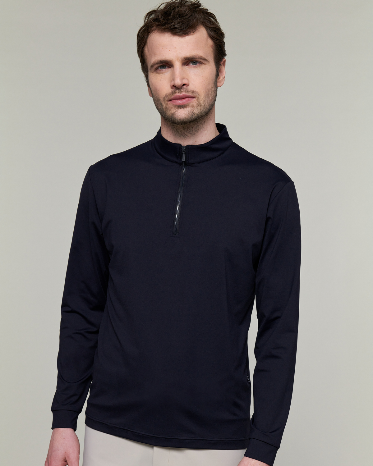 Albe - Technical Long-Sleeve Equestrian Polo Navy