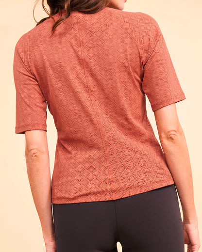 Bibici - T-Shirt technique manches courtes d'équitation Bois de rose