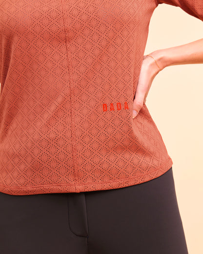 Bibici - T-Shirt technique manches courtes d'équitation Bois de rose