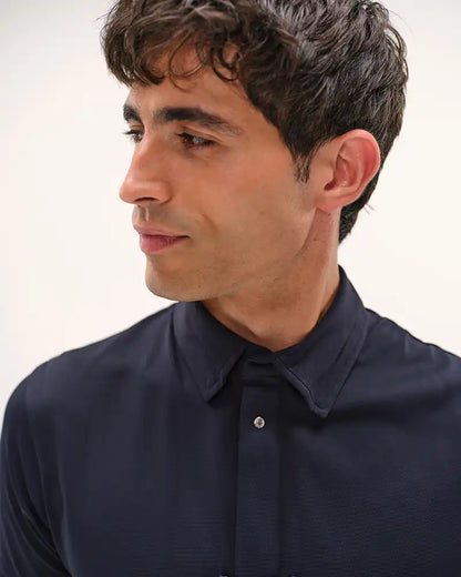 Blue - Short-sleeved competition equestrian polo