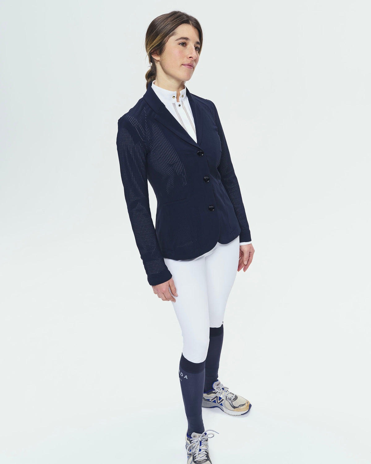 Cadence - Veste de compétition d'équitation micro perforée Marine