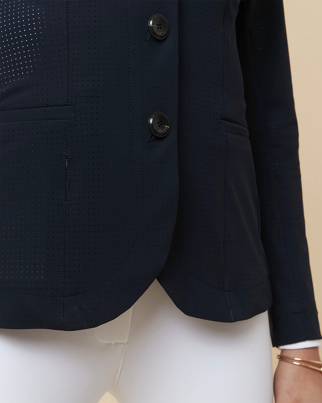 Cadence - Veste de compétition d'équitation micro perforée Marine