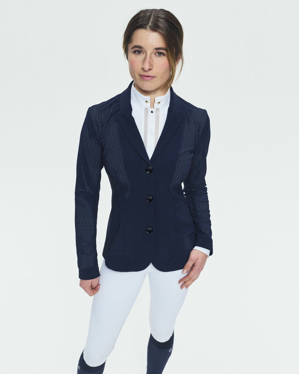 Cadence - Veste de compétition d'équitation micro perforée Marine