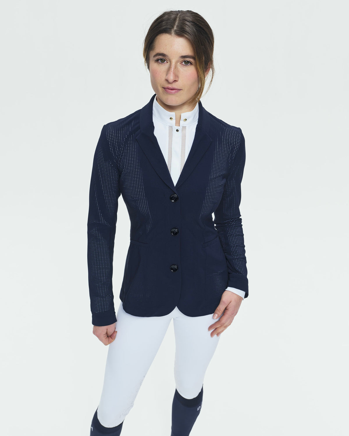 Cadence - Veste de compétition d'équitation micro perforée Marine