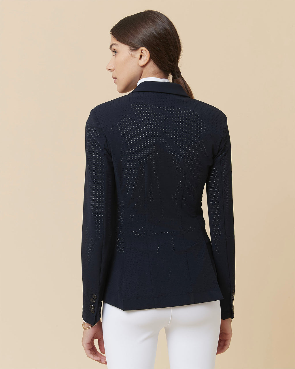 Cadence - Veste de compétition d'équitation micro perforée Marine