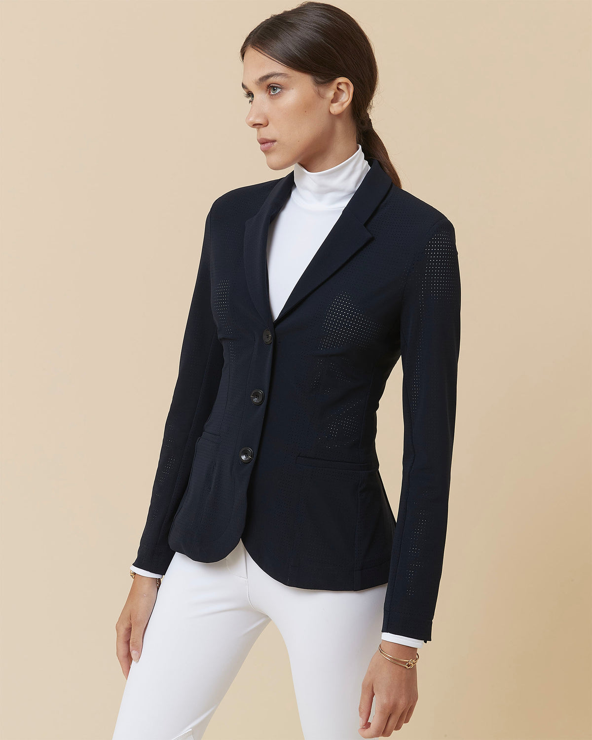 Cadence - Veste de compétition d'équitation micro perforée Marine