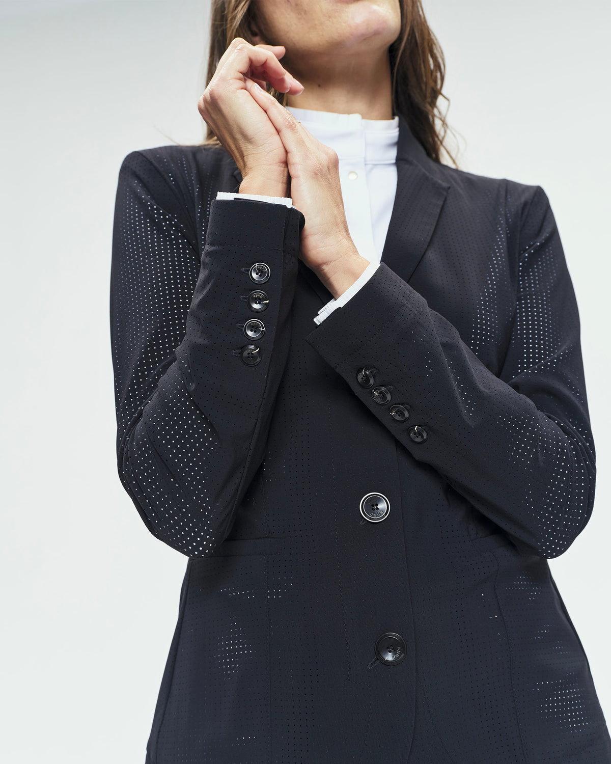 Cadence - Black Micro-Perforated Equestrian Competition Jacket