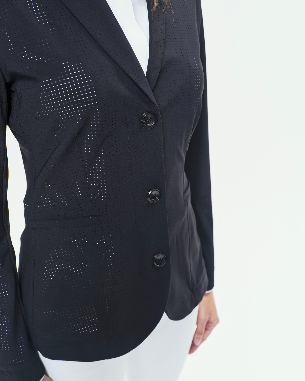 Cadence - Black Micro-Perforated Equestrian Competition Jacket