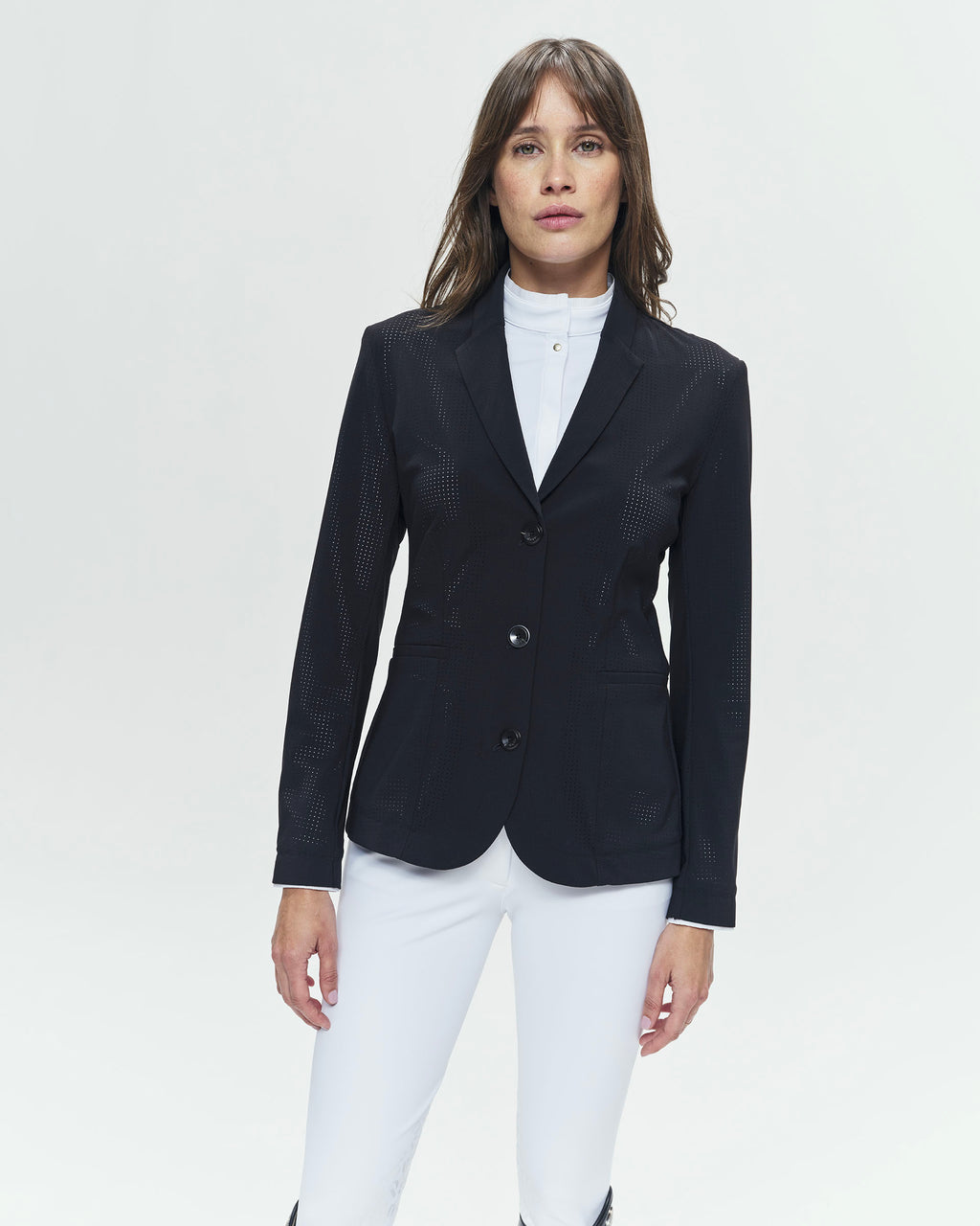 Cadence - Black Micro-Perforated Equestrian Competition Jacket