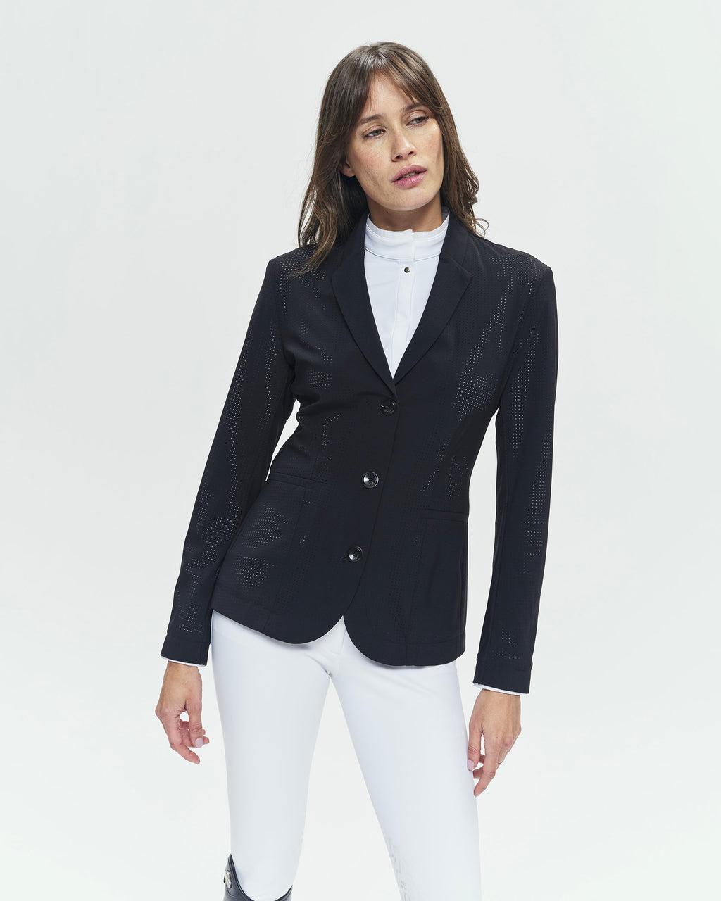 Cadence - Black Micro-Perforated Equestrian Competition Jacket