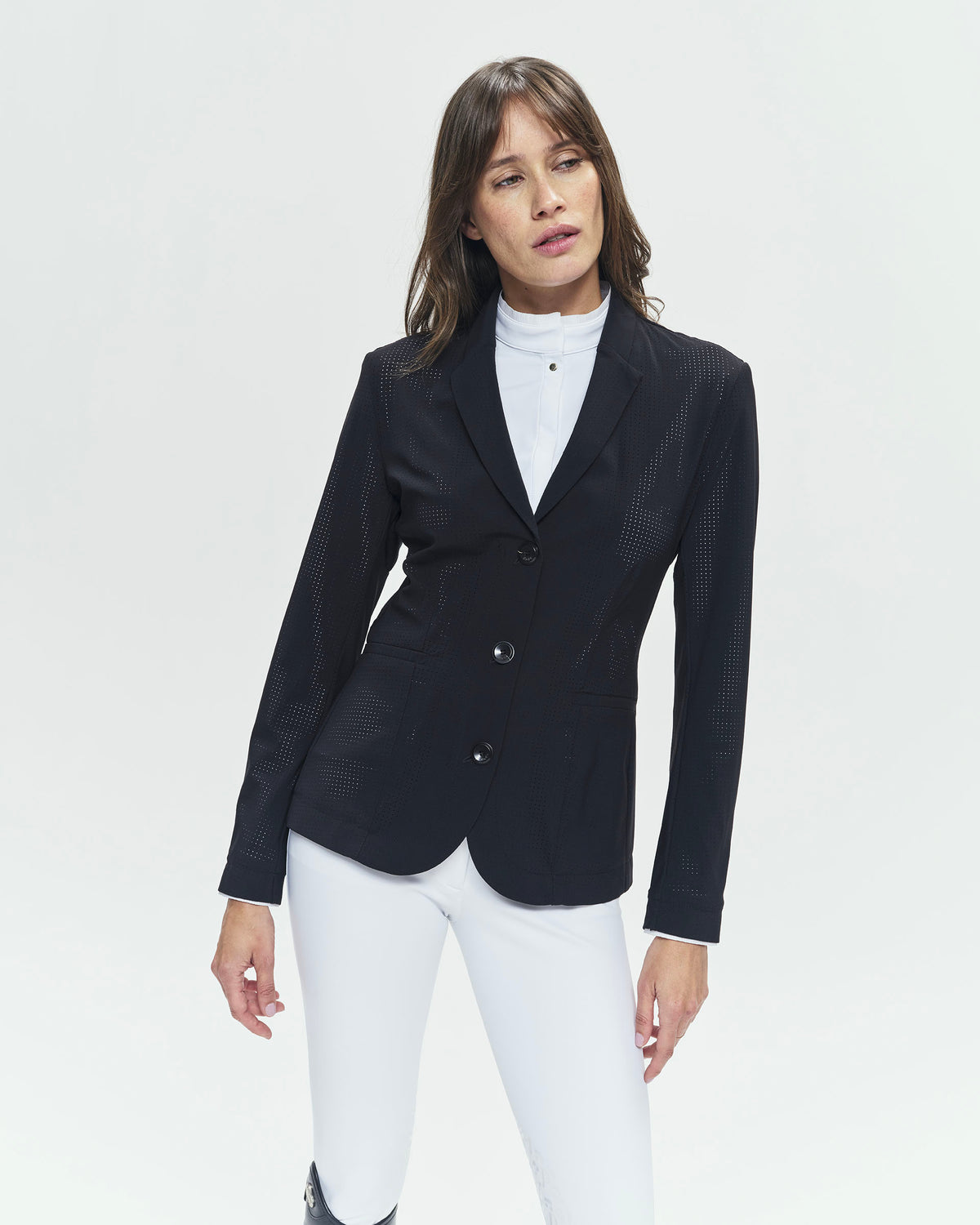 Cadence - Black Micro-Perforated Equestrian Competition Jacket