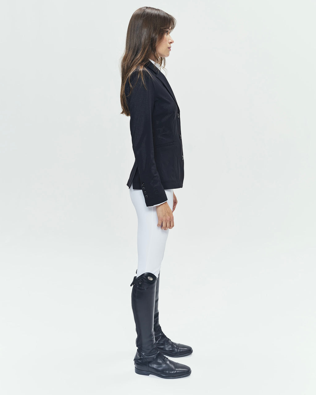 Cadence - Black Micro-Perforated Equestrian Competition Jacket