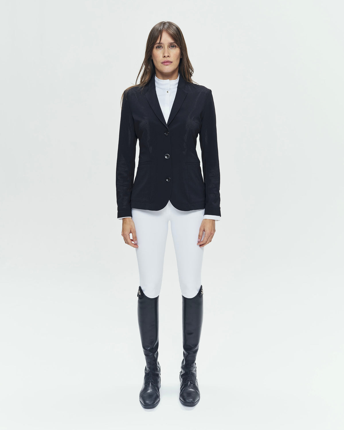 Cadence - Black Micro-Perforated Equestrian Competition Jacket