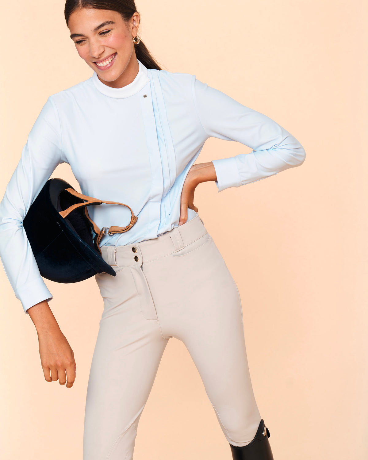 Carlotta - Celeste Long-Sleeve Equestrian Competition Shirt