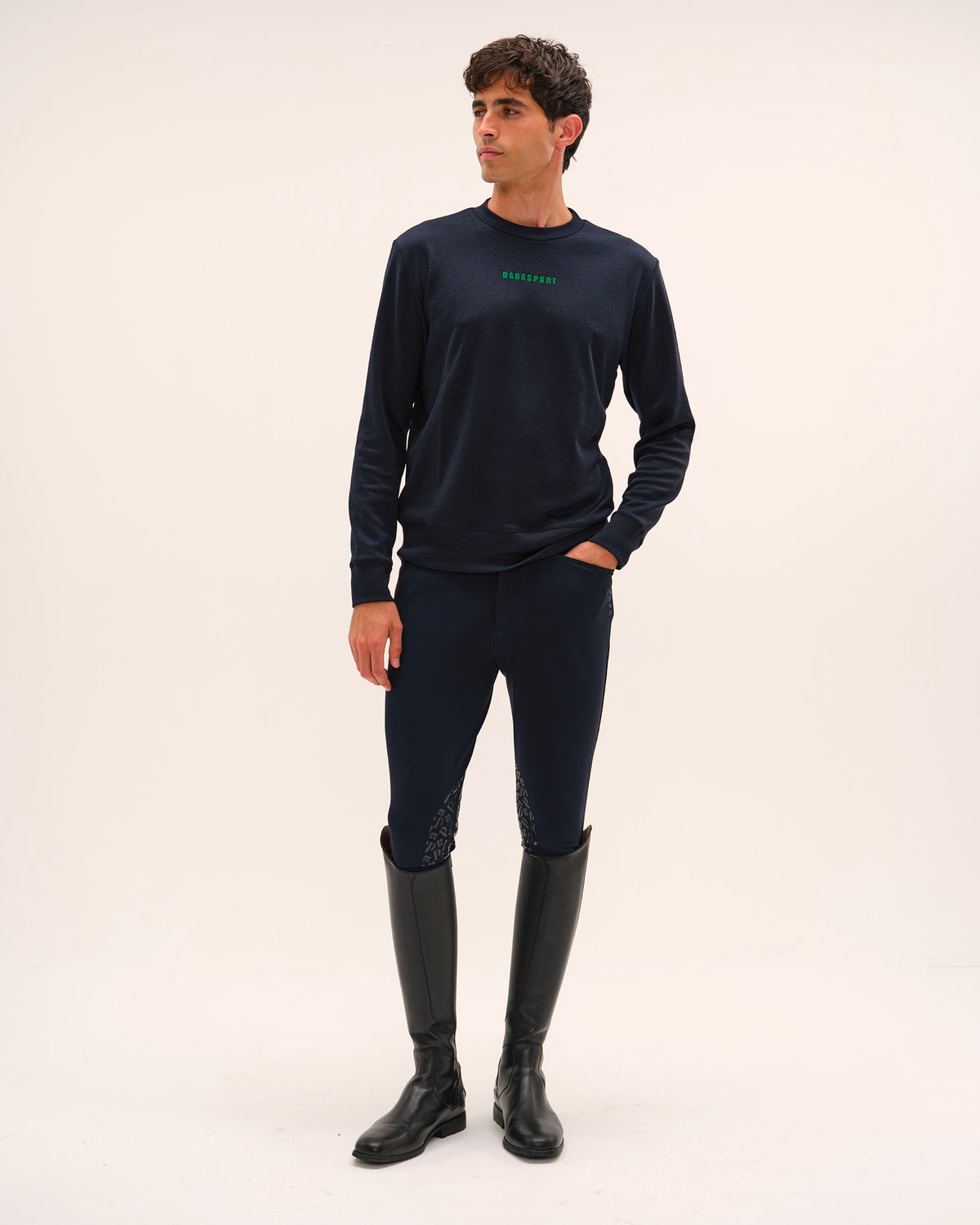 Caspian - Sweatshirt léger d'équitation unisexe Marine