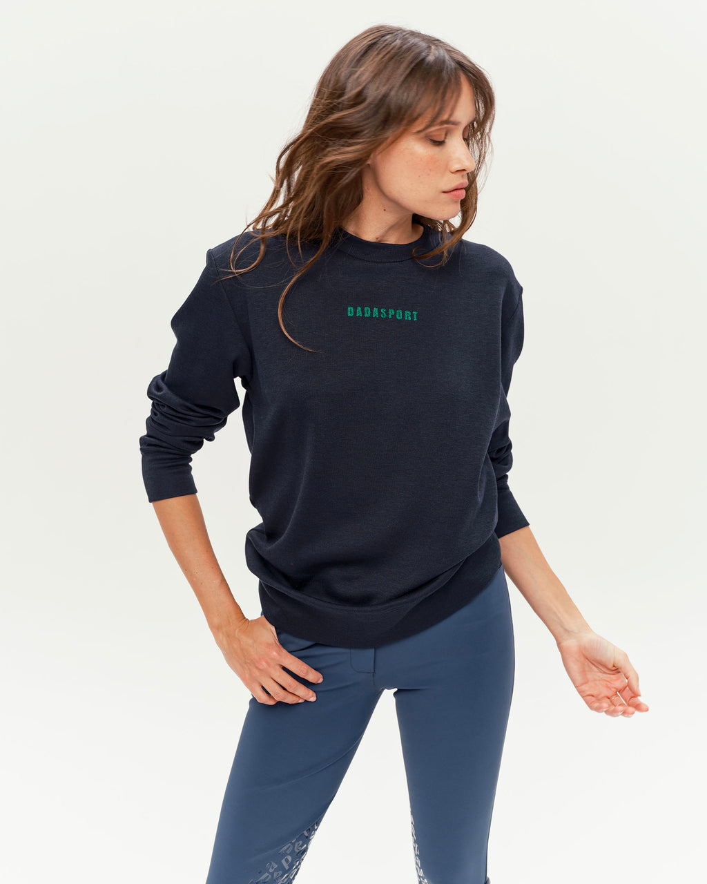 Caspian - Sweatshirt léger d'équitation unisexe Marine