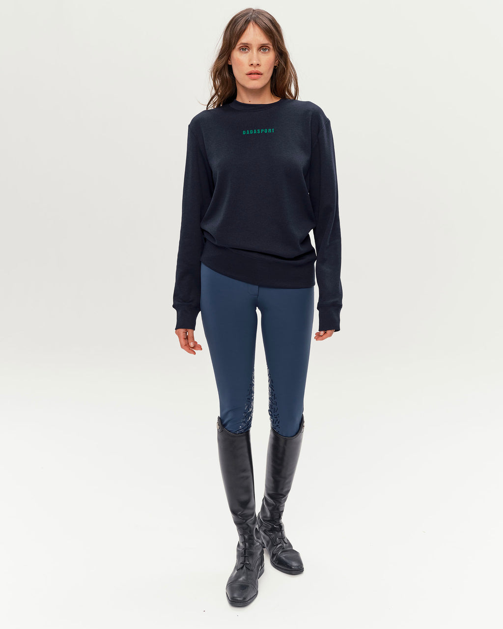 Caspian - Sweatshirt léger d'équitation unisexe Marine