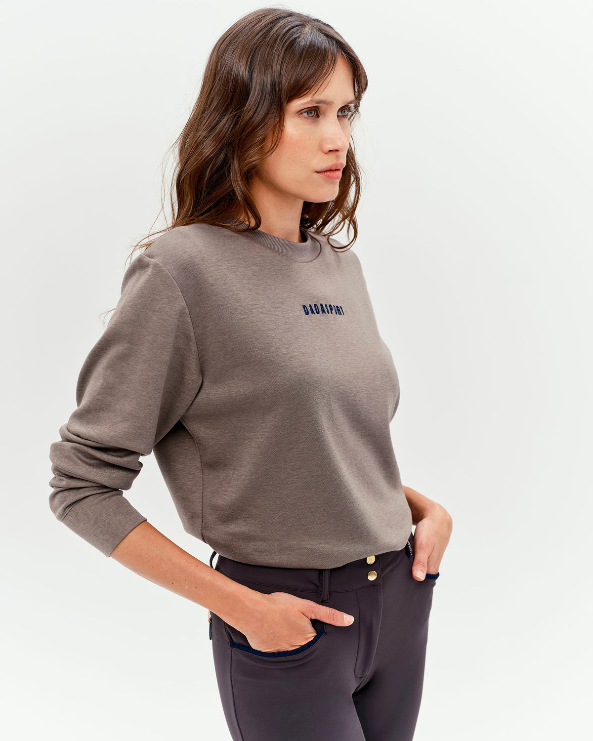 Caspian - Sweatshirt léger d'équitation unisexe Moka