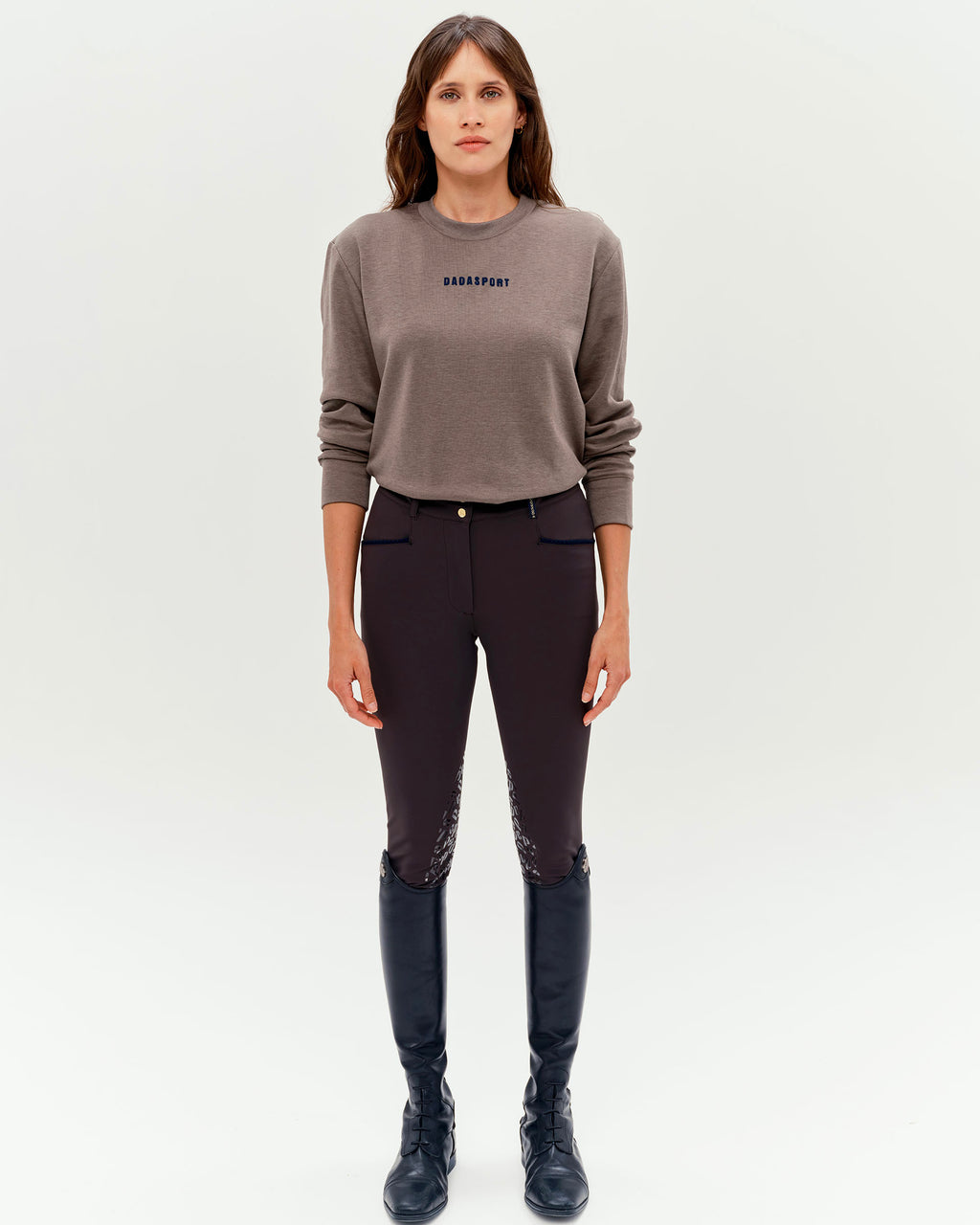Caspian - Sweatshirt léger d'équitation unisexe Moka