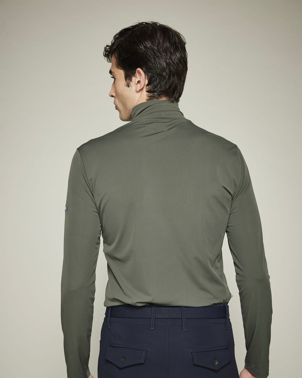 Cisko - Unisex English Green Equestrian Mock-Neck Technical T-Shirt
