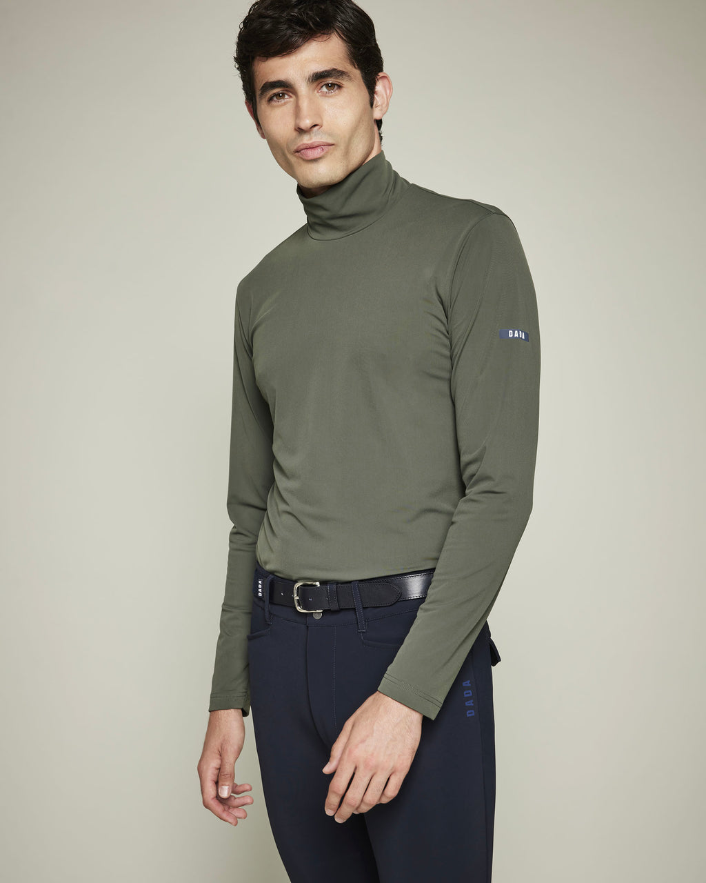 Cisko - Unisex English Green Equestrian Mock-Neck Technical T-Shirt