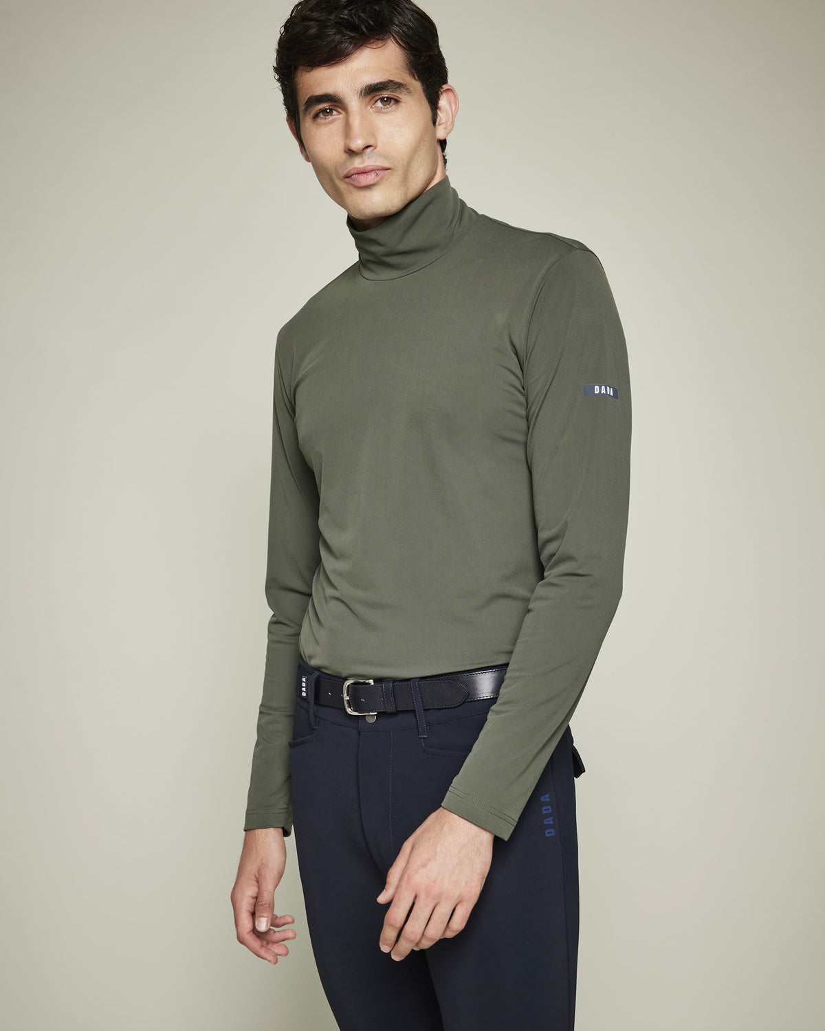 Cisko - Unisex English Green Equestrian Mock-Neck Technical T-Shirt