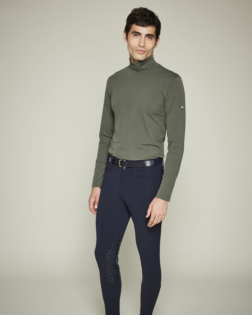 Cisko - Unisex English Green Equestrian Mock-Neck Technical T-Shirt