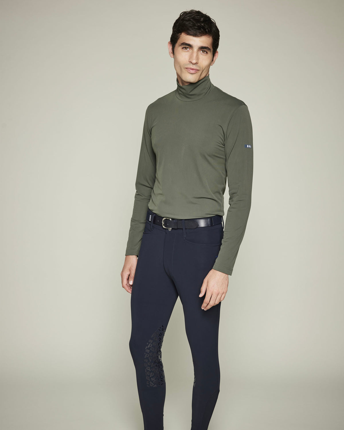 Cisko - Unisex English Green Equestrian Mock-Neck Technical T-Shirt