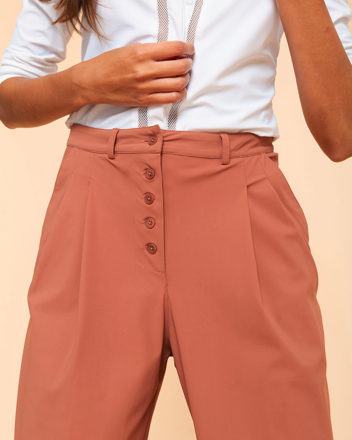 Conrad - Pantalon technique Bois de rose