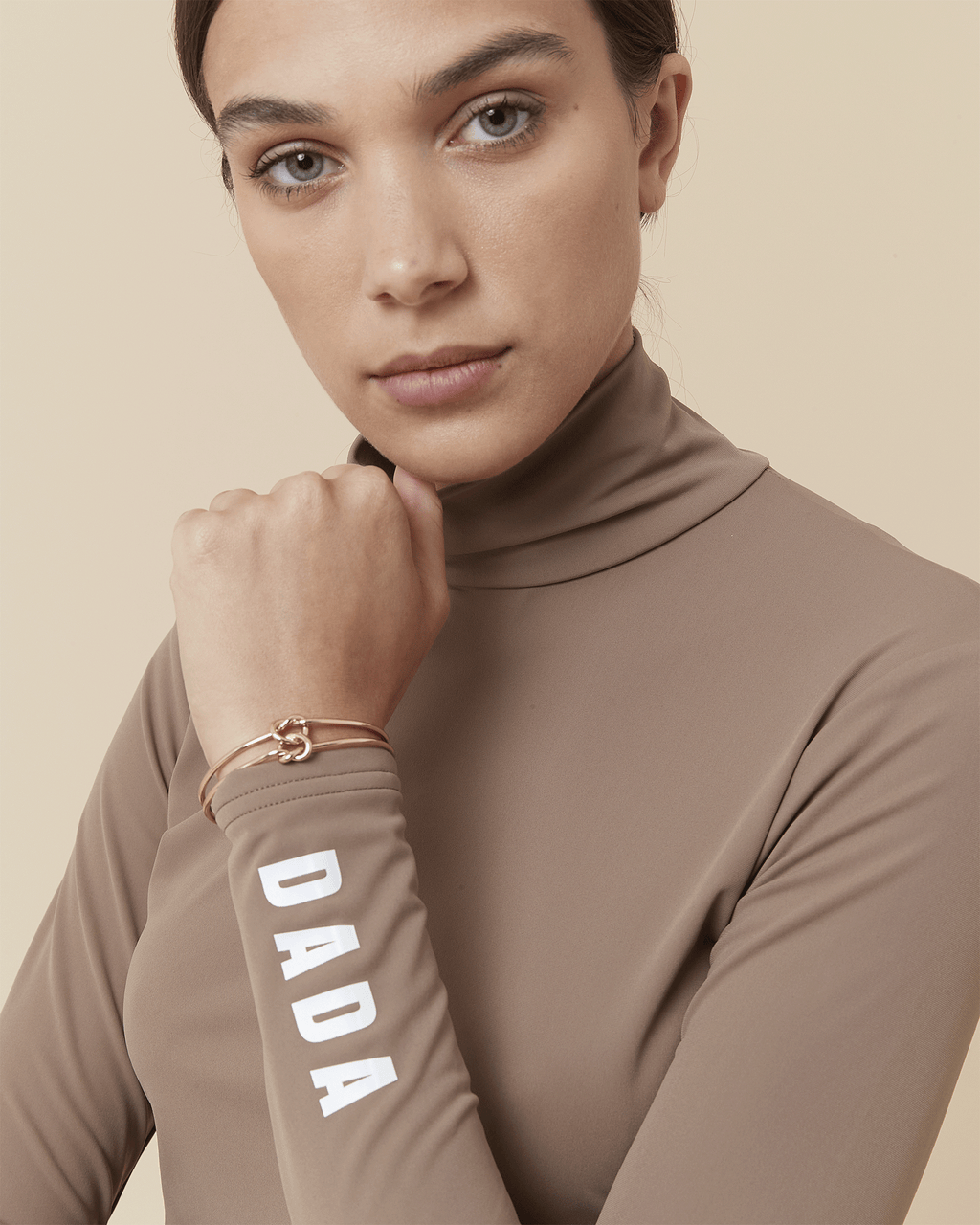 Consul - Mocha Technical Mock-Neck Riding T-Shirt