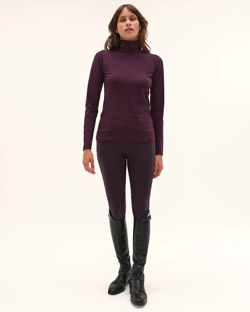 Consul - Dark Muscat Technical Mock Neck Riding T-Shirt