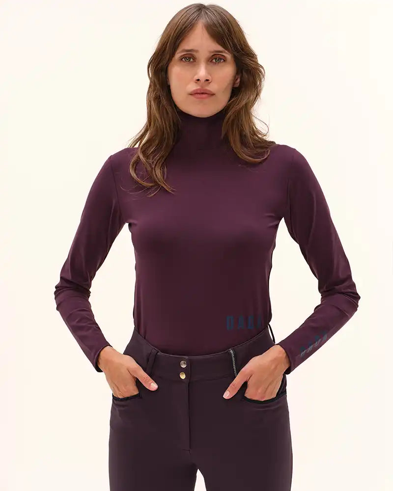 Consul - Dark Muscat Technical Mock Neck Riding T-Shirt