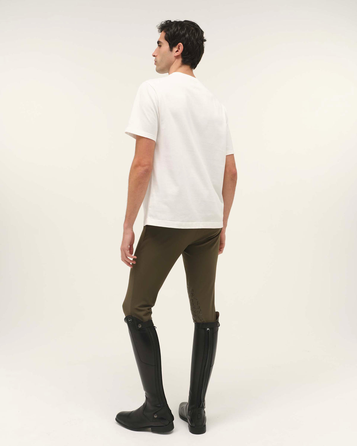 Dandy - Men's White Cotton Equestrian T-Shirt