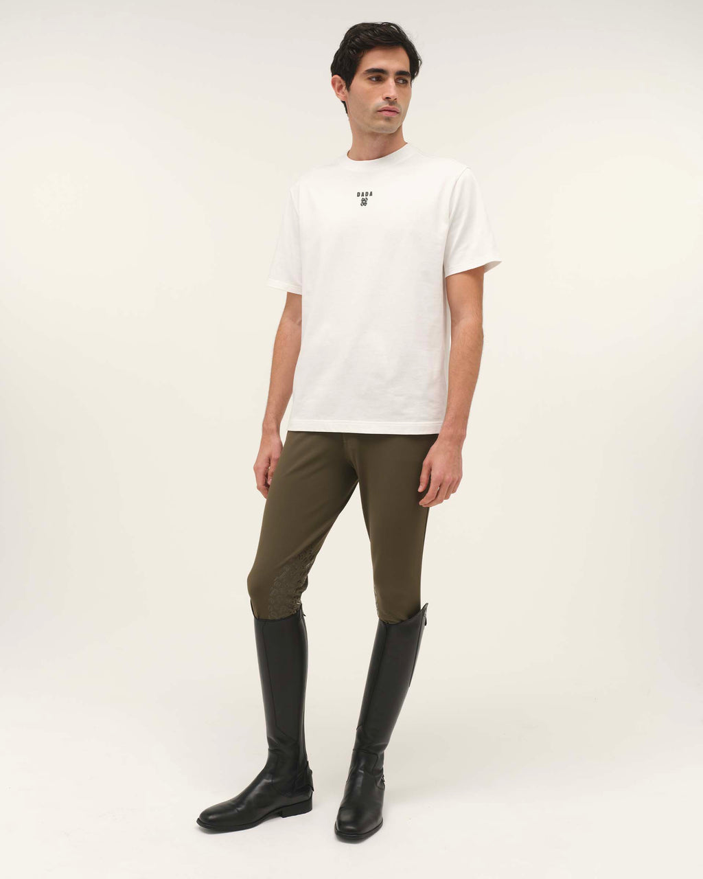 Dandy - T-shirt d'équitation homme en coton Blanc
