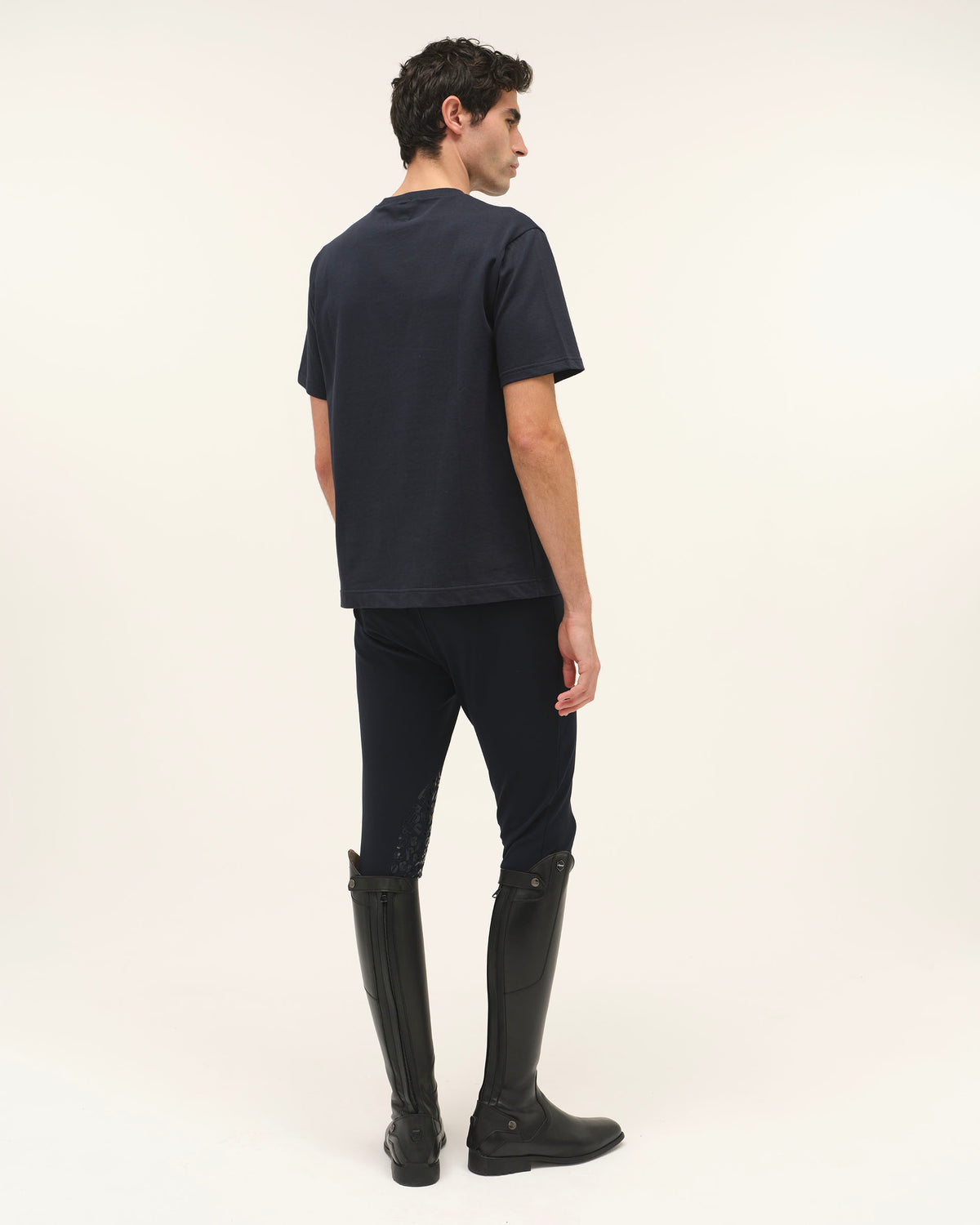 Dandy - T-shirt d'équitation homme en coton Marine
