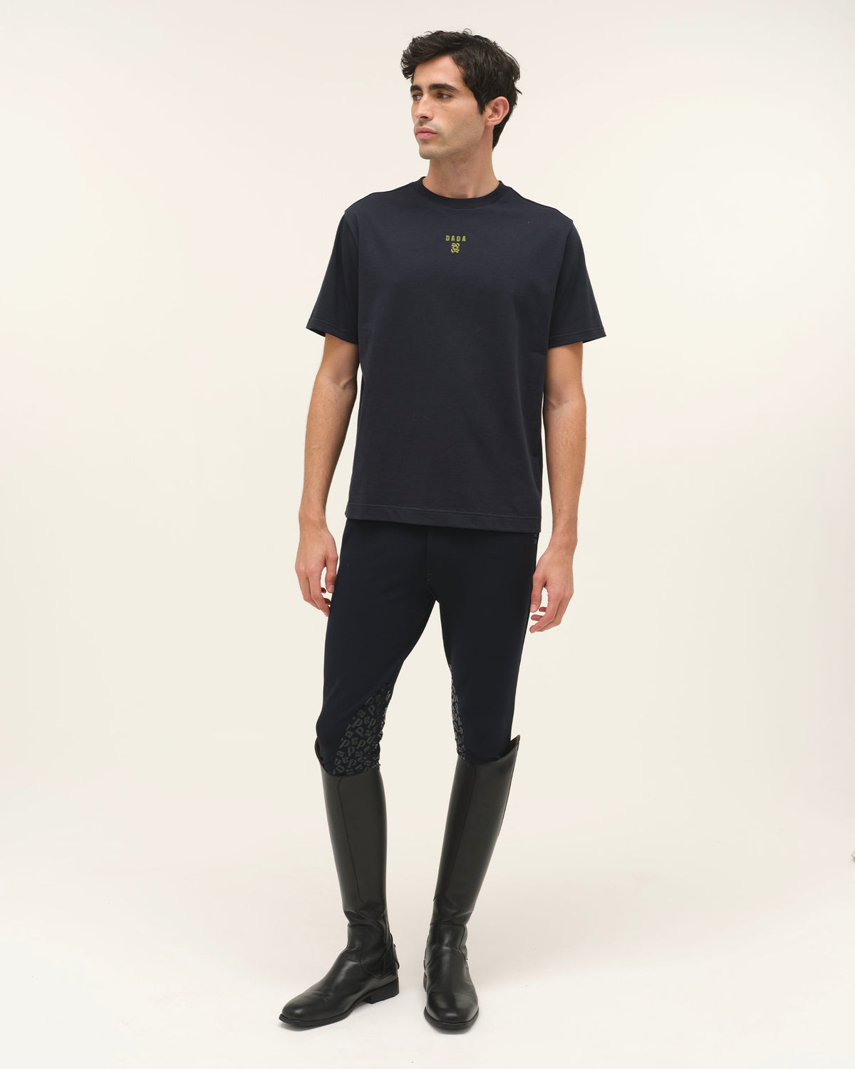 Dandy - T-shirt d'équitation homme en coton Marine