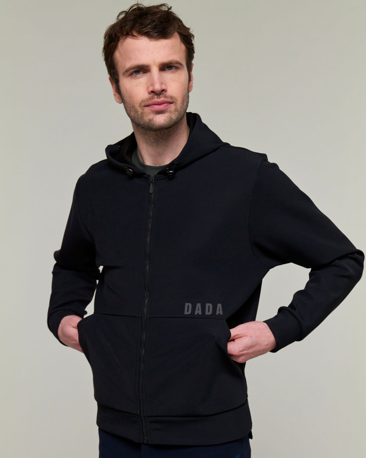 Dexter - Black Unisex Hooded Softshell Riding Jacket