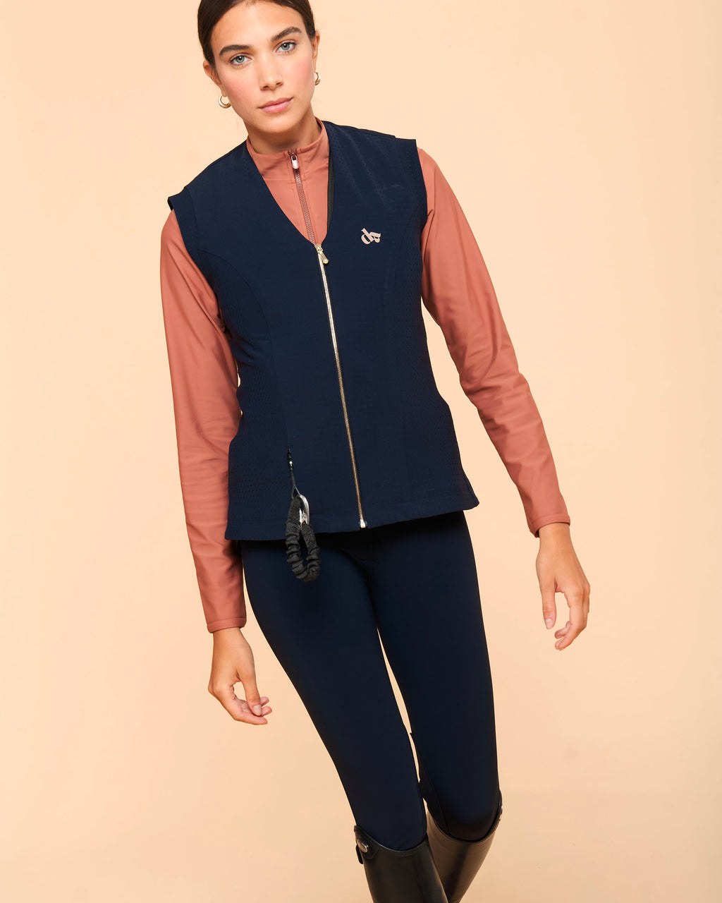 Django - Blouson d'équitation compatible airbag Marine