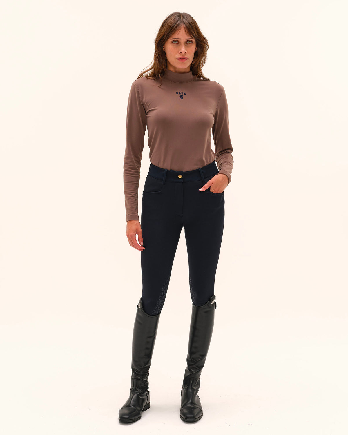 Ernest - T-shirt technique chaud d'équitation Moka