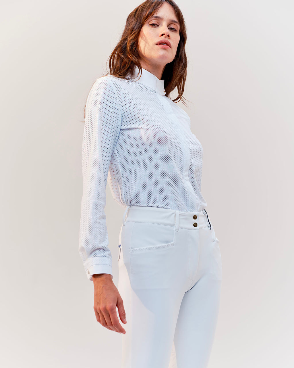 Euphoria - White Micro-Perforated Show Jumping Shirt