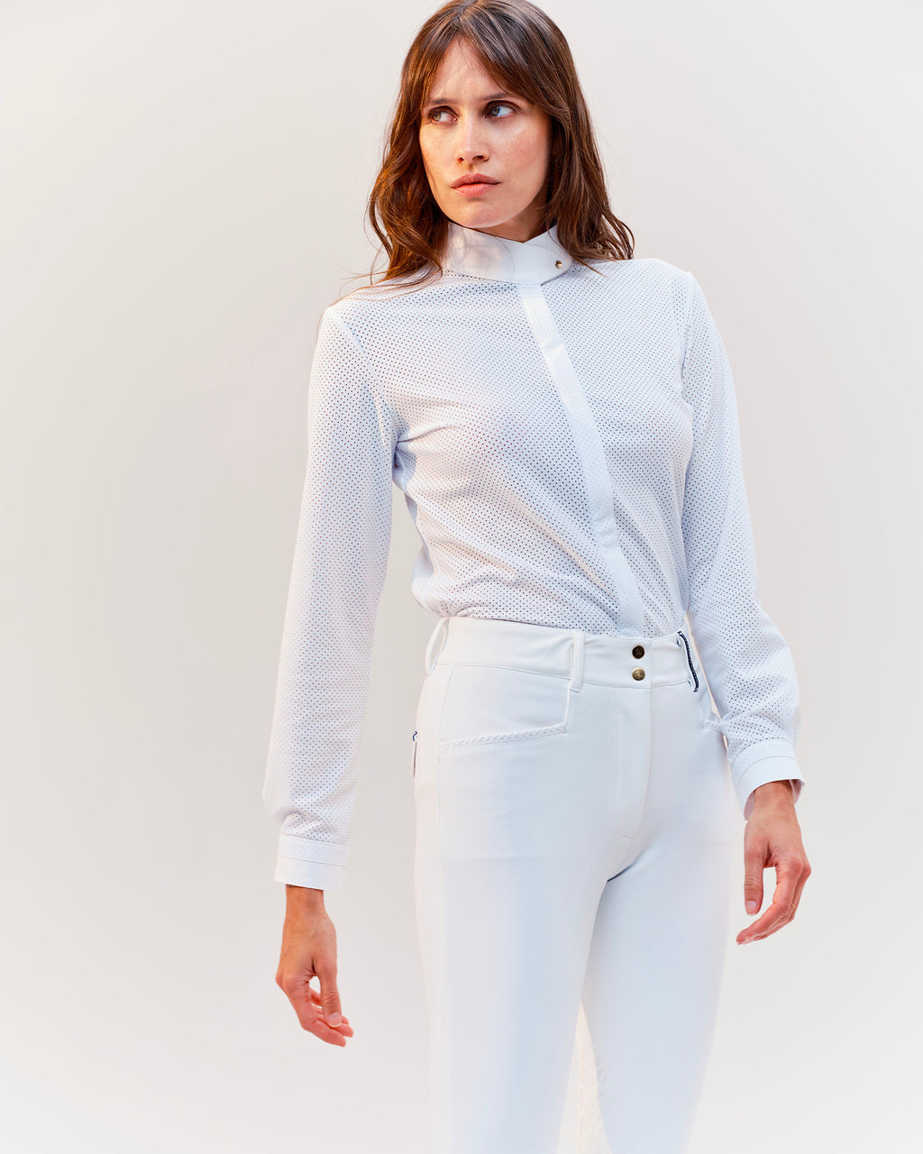 Euphoria - White Micro-Perforated Show Jumping Shirt