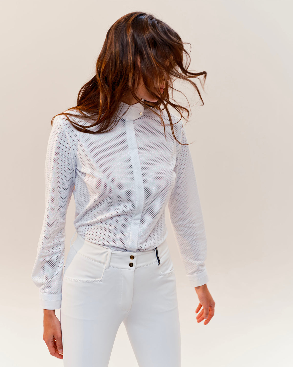 Euphoria - Chemise de concours d'équitation microperforé Blanc