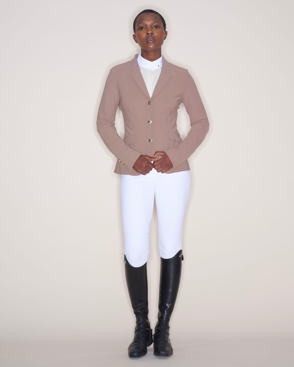 Euphoria - Chemise de concours d'équitation microperforé Craie
