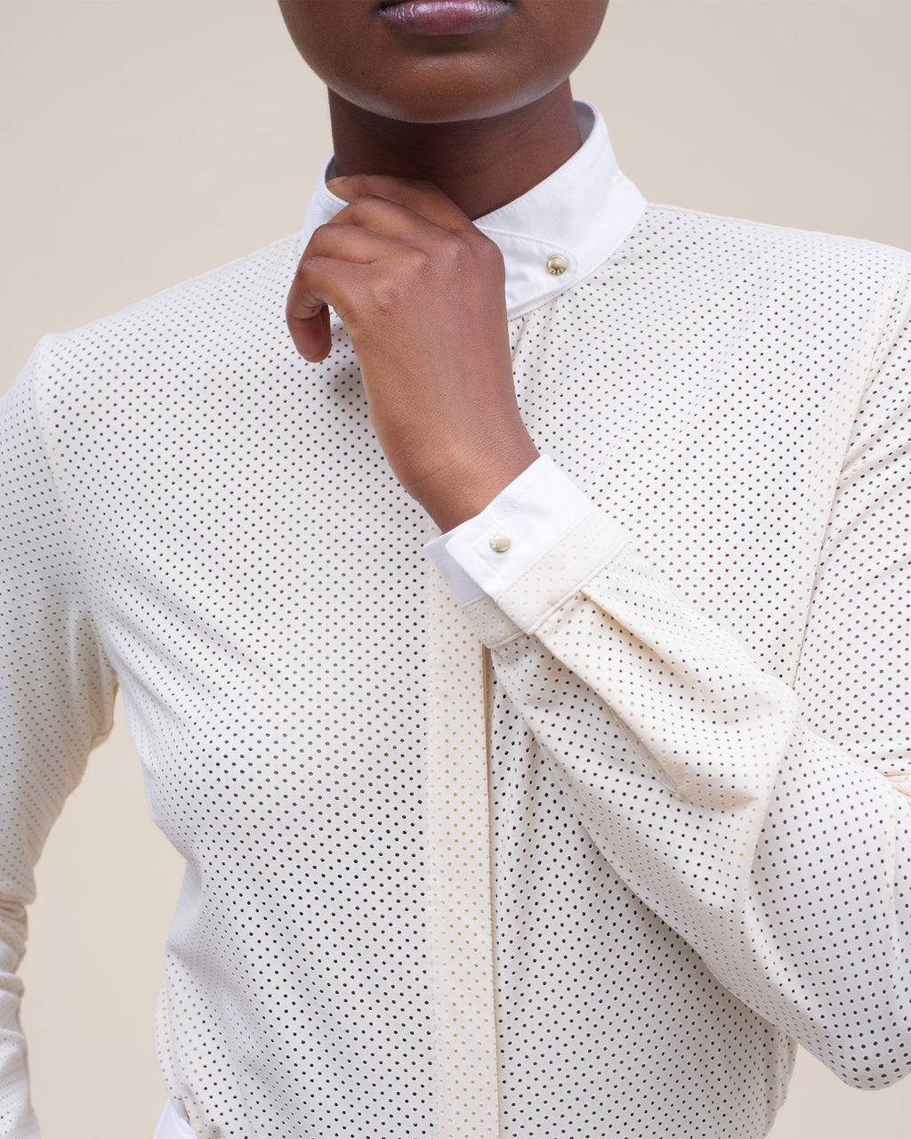Euphoria - Chemise de concours d'équitation microperforé Craie