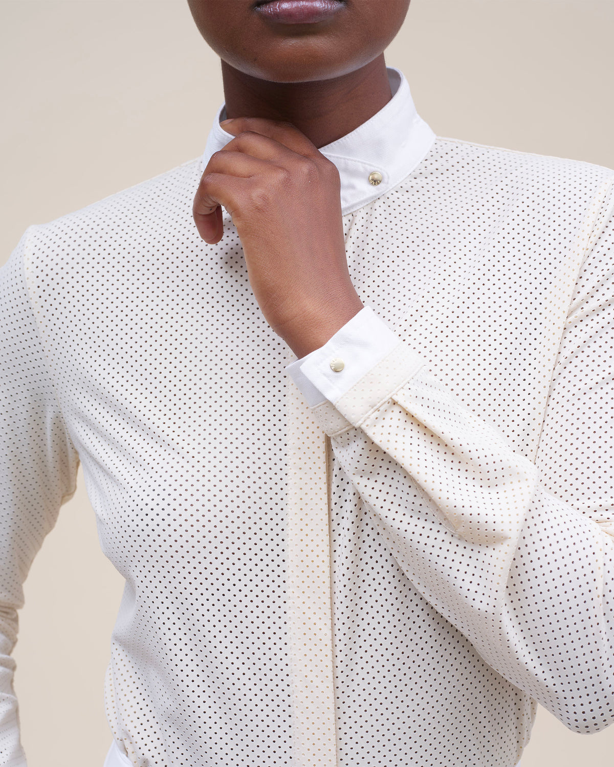 Euphoria - Chemise de concours d'équitation microperforé Craie